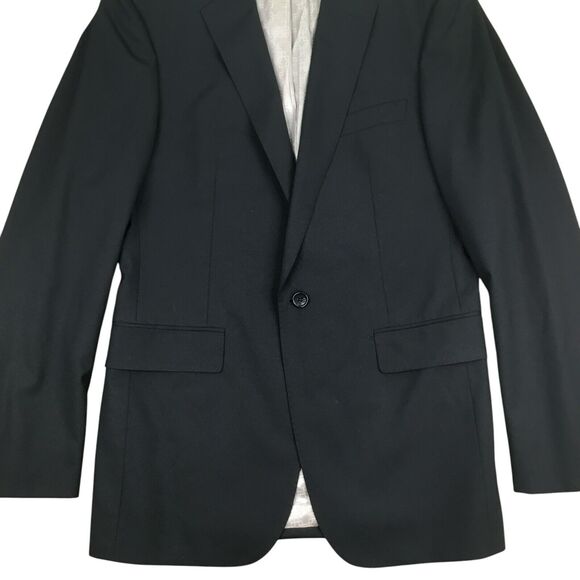 Banana Republic Blazer Jacket 38R Black Wool Vitale Barberis Canonico Super 120s - Picture 3 of 14